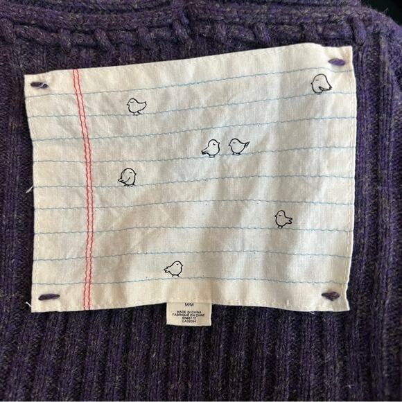 *** SOLD***Anthropologie Little Yellow Bird Wool Cardigan Sweater - Picture 5 of 5